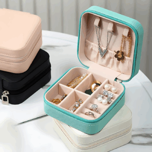 Jewelry Storage Box Leather Jewelry Stand Earrings Ring Box Cosmetics Beauty Container Organizer