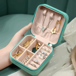 Jewelry Storage Box Leather Jewelry Stand Earrings Ring Box Cosmetics Beauty Container Organizer