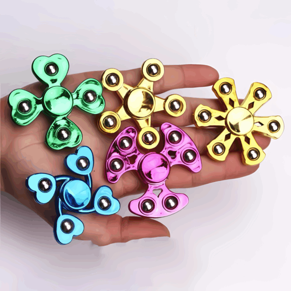 Hand Spinner Fidget Toy Stress Relief Toys Hand Spinner For Kids And Adult Fidget Spinner Metal Body Metal Balls With Box .. Mix Random Colours And Design - Image 2
