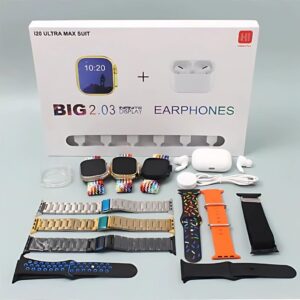 I20 Ultra Max Suit Smart Watch 10 In 1 Box 2.3 inch Large Screen With 7 Strips Smartwatch With Airpords2 (random Color)