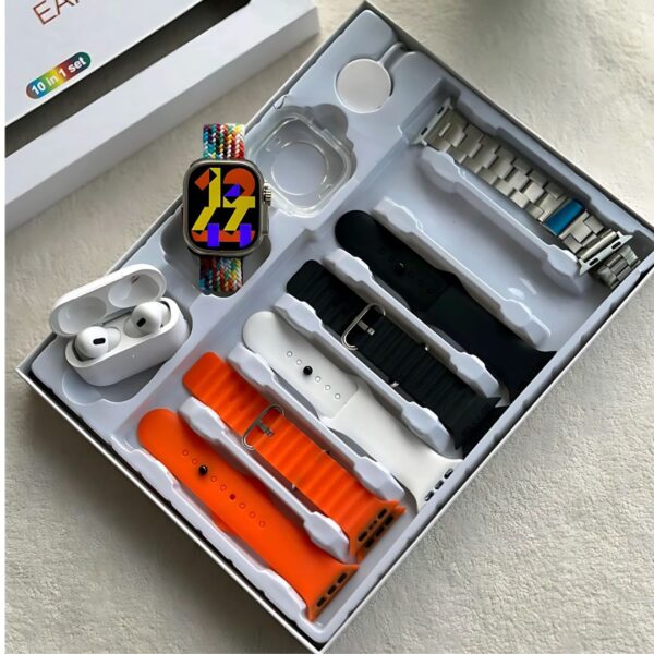 I20 Ultra Max Suit Smart Watch 10 In 1 Box 2.3 inch Large Screen With 7 Strips Smartwatch With Airpords2 (random Color) - Image 6