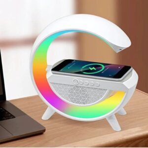 G Shaped Rgb Light Table Lamp With Wireless Charger Bt2301