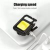 Multifunction Portable Mini Cob Led Keychain Light, Usb Rechargeable